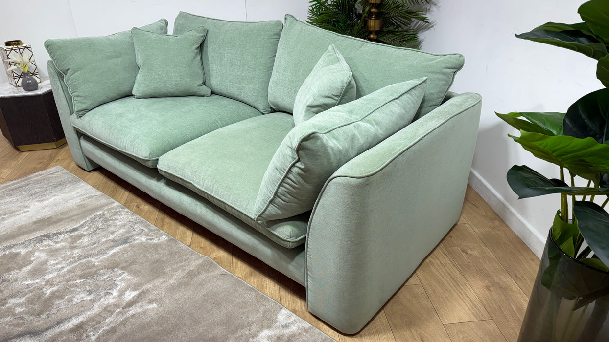Sofology Ziggy Fabric 3 Seater in Soft Textured Chenille Eucalyptus