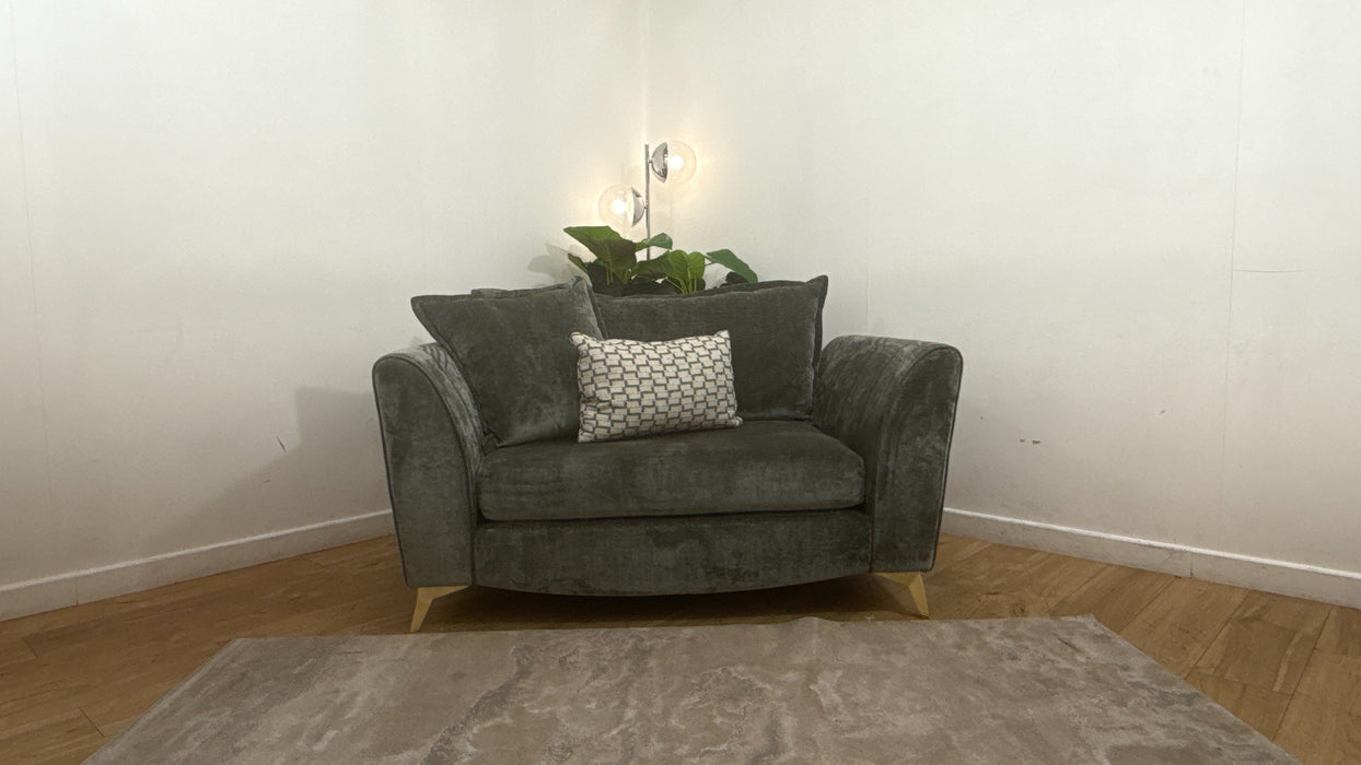 Sofology Luella Fabric Loveseat in Luxe Chenille Alpine Green Mix