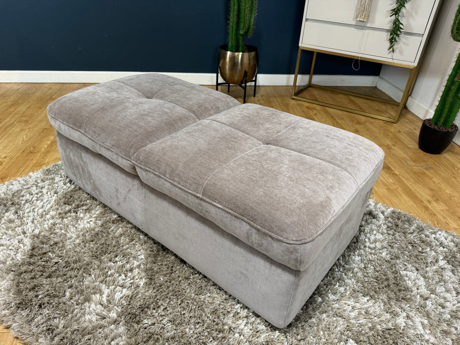 Kingsbridge Fabric Dual Storage Footstool - Chenille Nutmeg  (WA2)