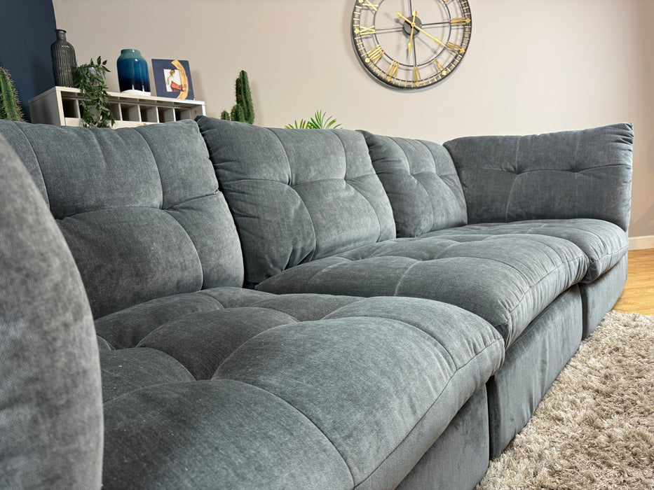 The Cocoon Fabric 4 Seater - Relaxed Chenille Charcoal (WA2)