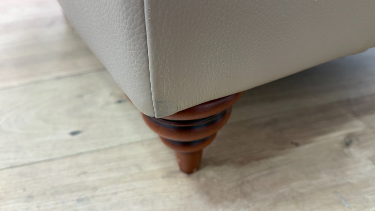Sofology Darcy Leather Accent Wing Chair with Studs in Trusty Embossed Stone