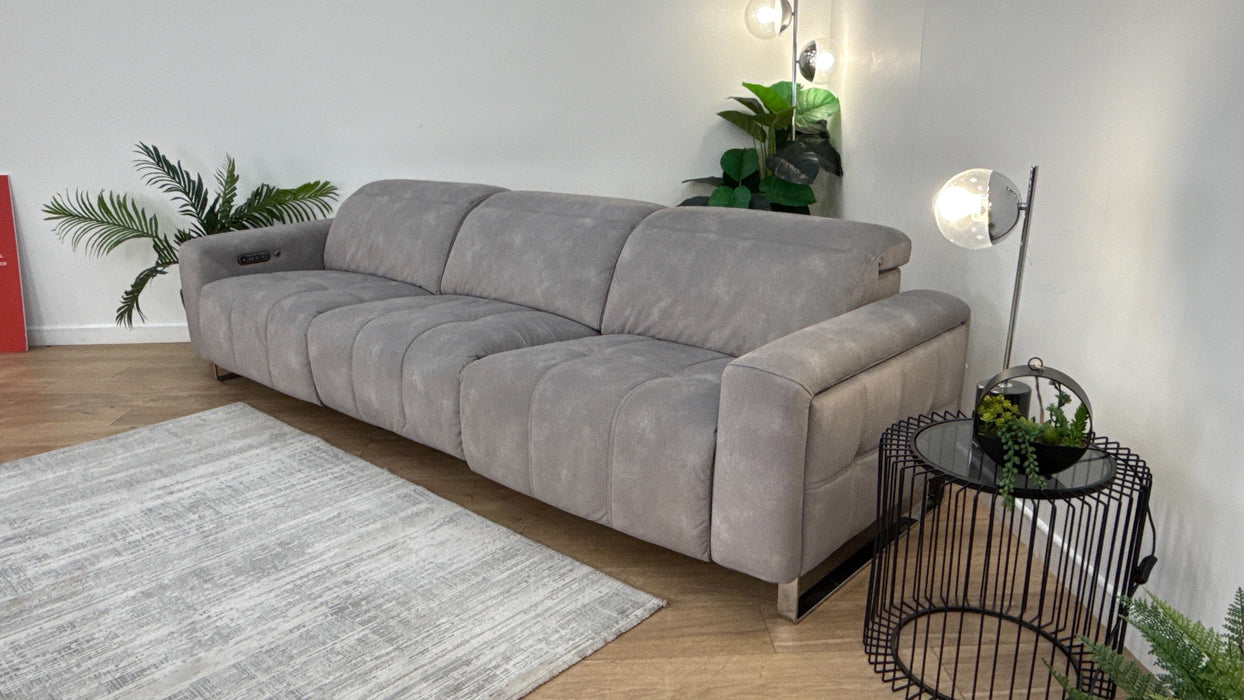 Sofology Marvella Fabric Recliner 4 Seater Split in Stone