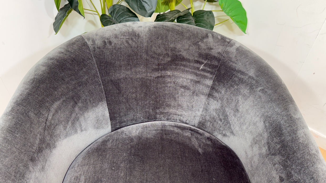 Sofology Oscar Fabric Accent Chair in  Fine Textured Chenille Charcoal Mix
