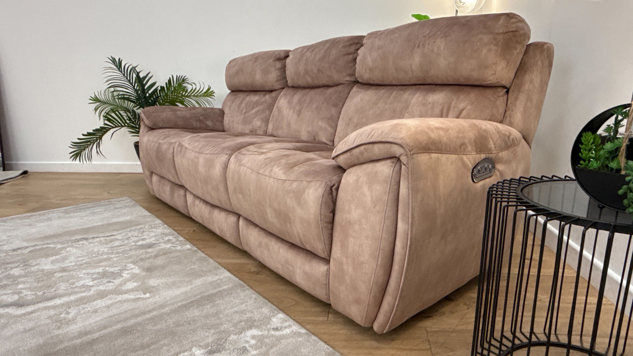 Sofology The Radleigh 3 Seater Fabric Recliner in Decent Mink