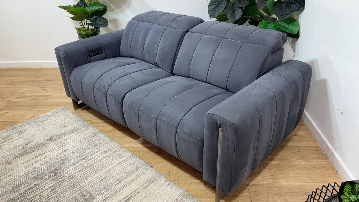 Sofology Paramount Fabric 2.5 Seater Power Recliner/Headrest in Lifestyle Nubuck Feel Charcoal