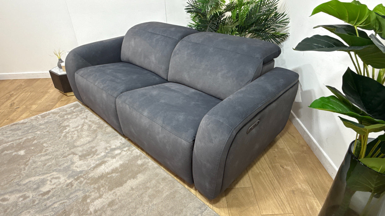 Sofology Drift 2.5 Seater Power Recliner/Headrest in Lifestyle Flecked Fabric Charcoal