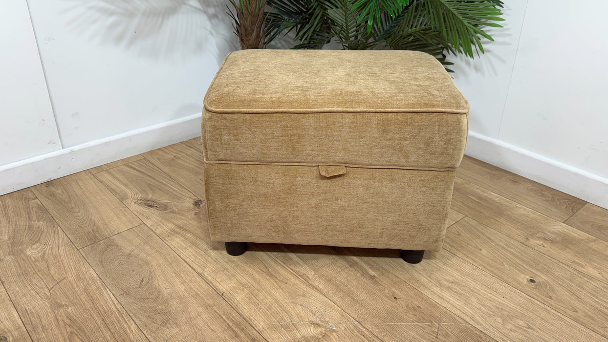 Sofology Brixton Fabric Storage Footstool in Soft Chenille Almond