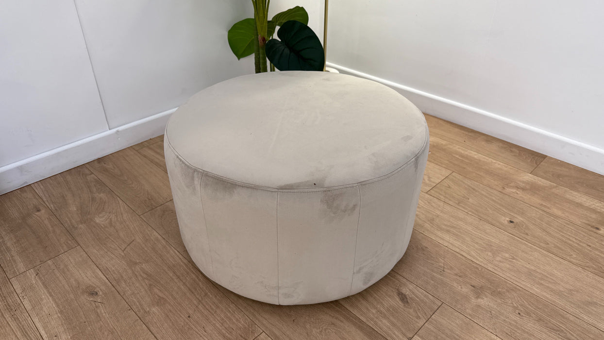 Sofology The Fitzrovia Fabric Designer Footstool in Matt Velvet Stone Without Trim