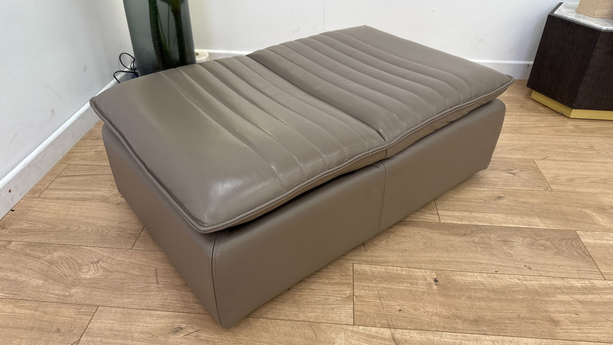 Sofology The Laurence Leather Dual Footstool in Le Mans Taupe