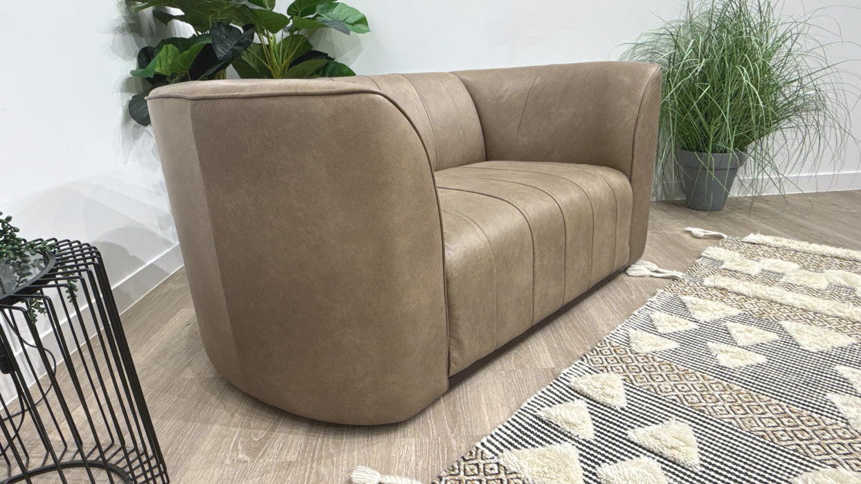 Sofology Fitzrovia Leather Loveseat in  Relaxed Natural