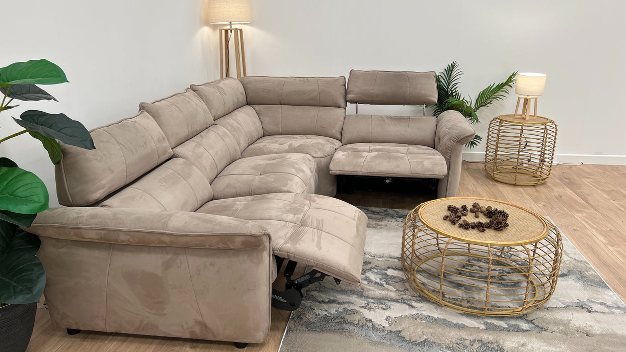 Cadenza 3 Corner 1 - Power Recliner - Fabric Sofa - Tara Nutmeg