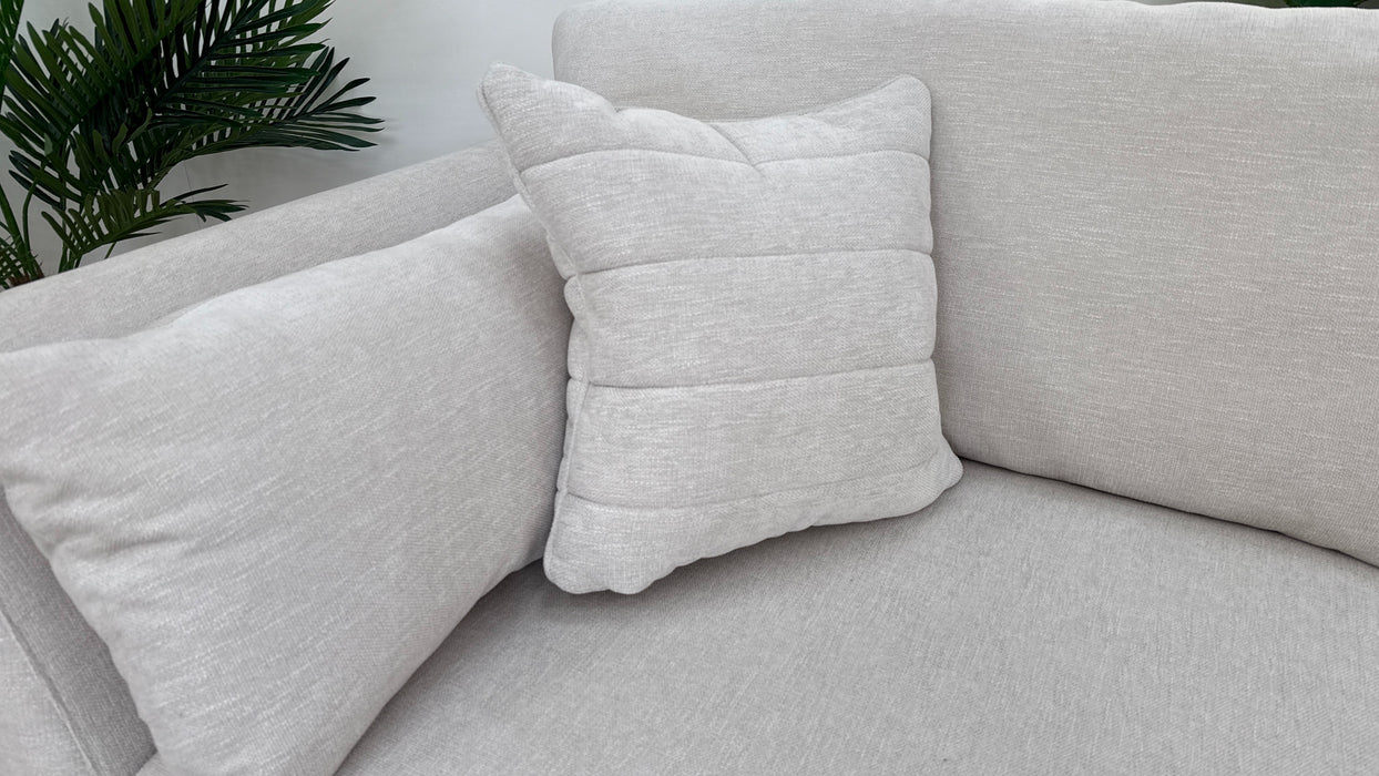 Sofology Calista Fabric 4 Seater Split Full Back Fluting in Linen Look Chenille Mist