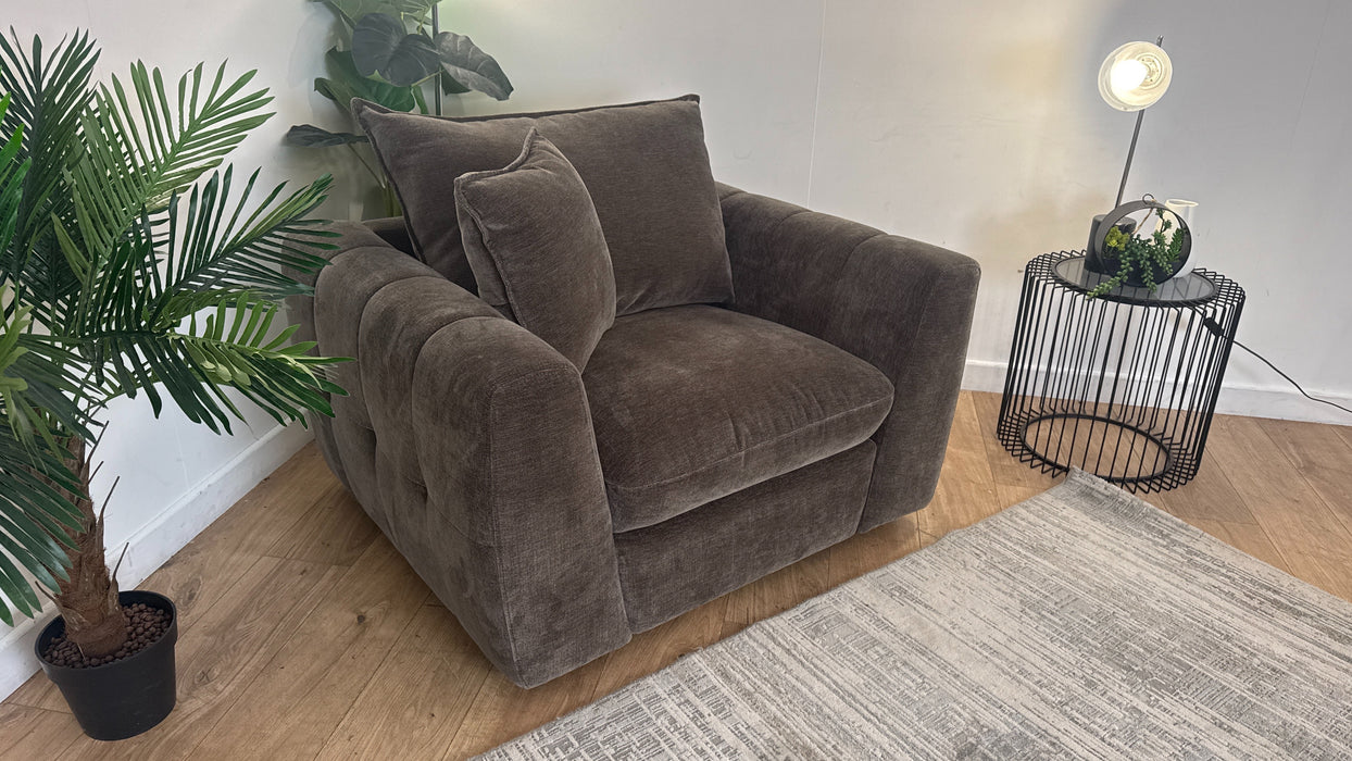 Sofology Fabric Chair in Sample Luxury Deep Pile Chenille Montreal Mole 456