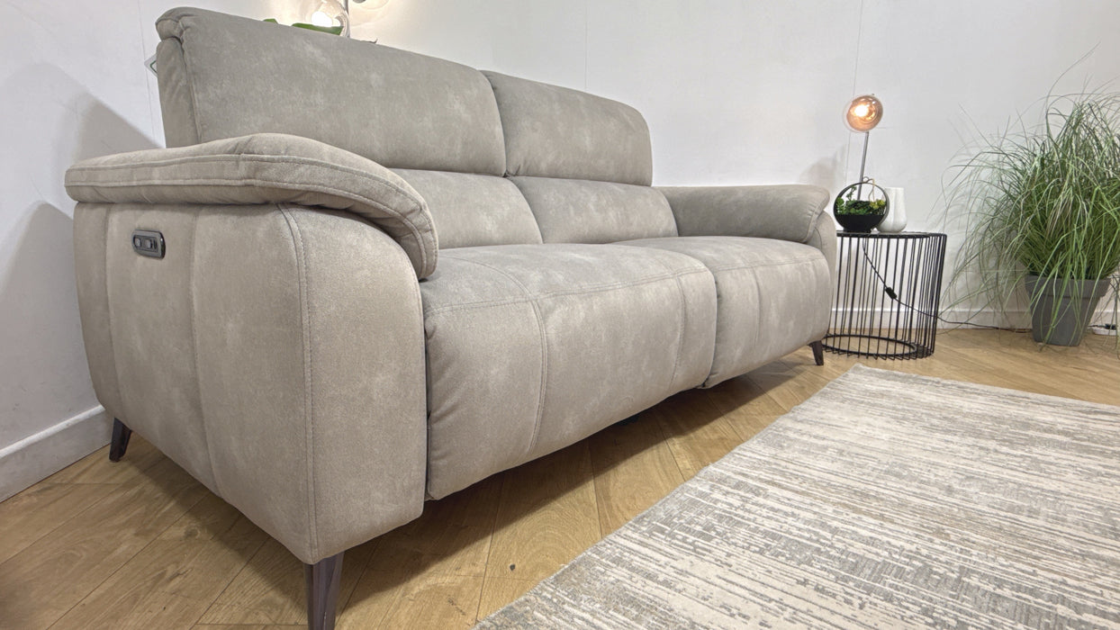 Sofology Bailey Fabric 2.5 Seater Power Recliner in Lifestyle Flecked Stone