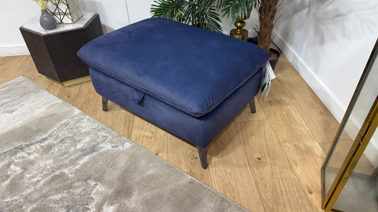 Sofology Bailey Fabric Designer Storage Footstool in Lifestyle Flecked Navy