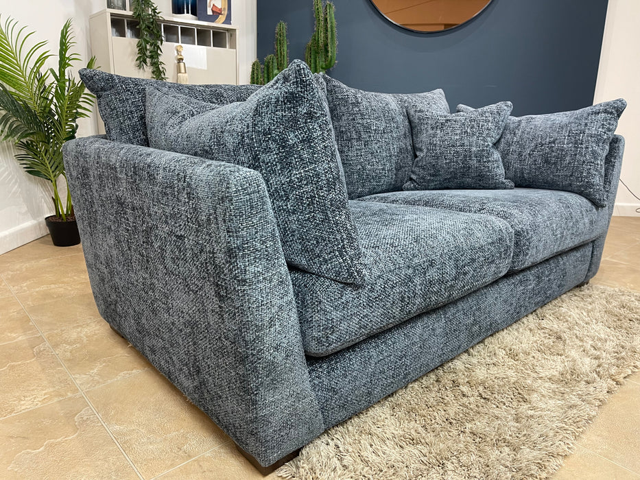 Tallulah 2 Seater Basketweave Chenille Navy Fabric (WA2)