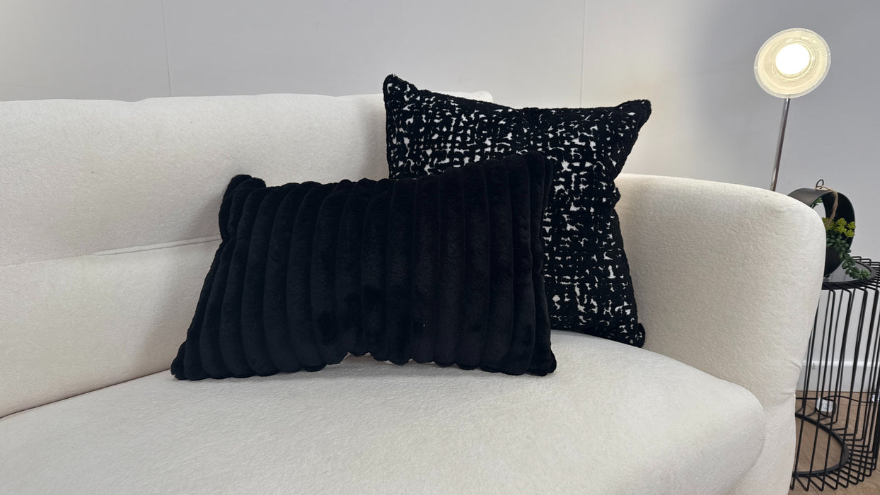 Sofology The Reign 4 Seater Fabric Sofa in Luxe Sherpa Ecru/Natural Mix