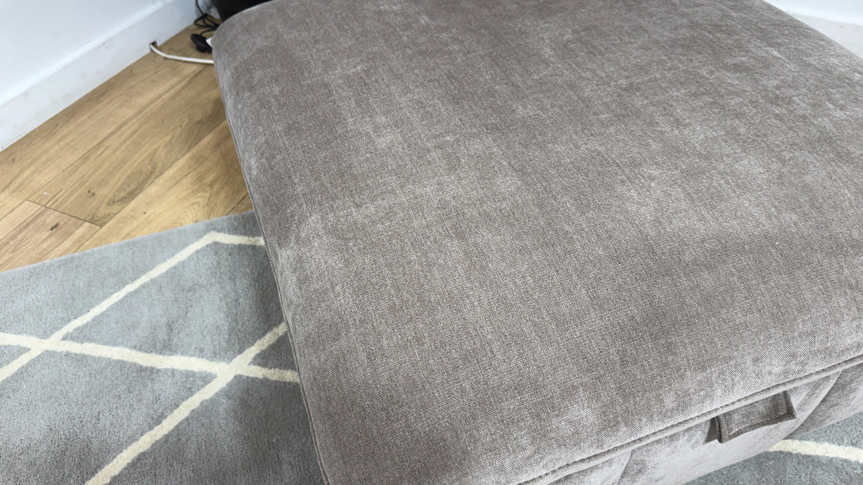 Sofology Empress Fabric Designer Footstool in Relaxed Chenille Nutmeg