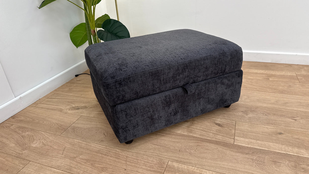 Sofology The Portobello Storage Footstool Foam in Teddy Chenille Black