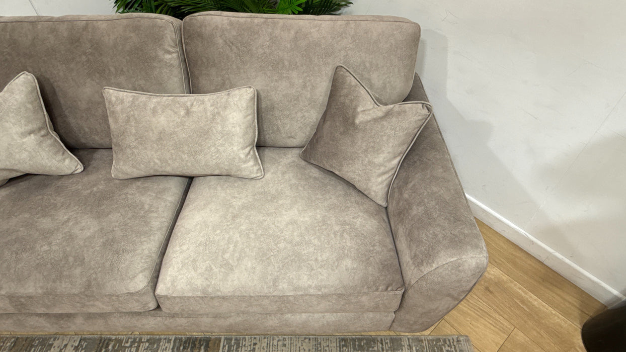 Sofology Hackney Fabric 3 Seater Sprung Seats in Lifestyle Dapple Fabric Stone