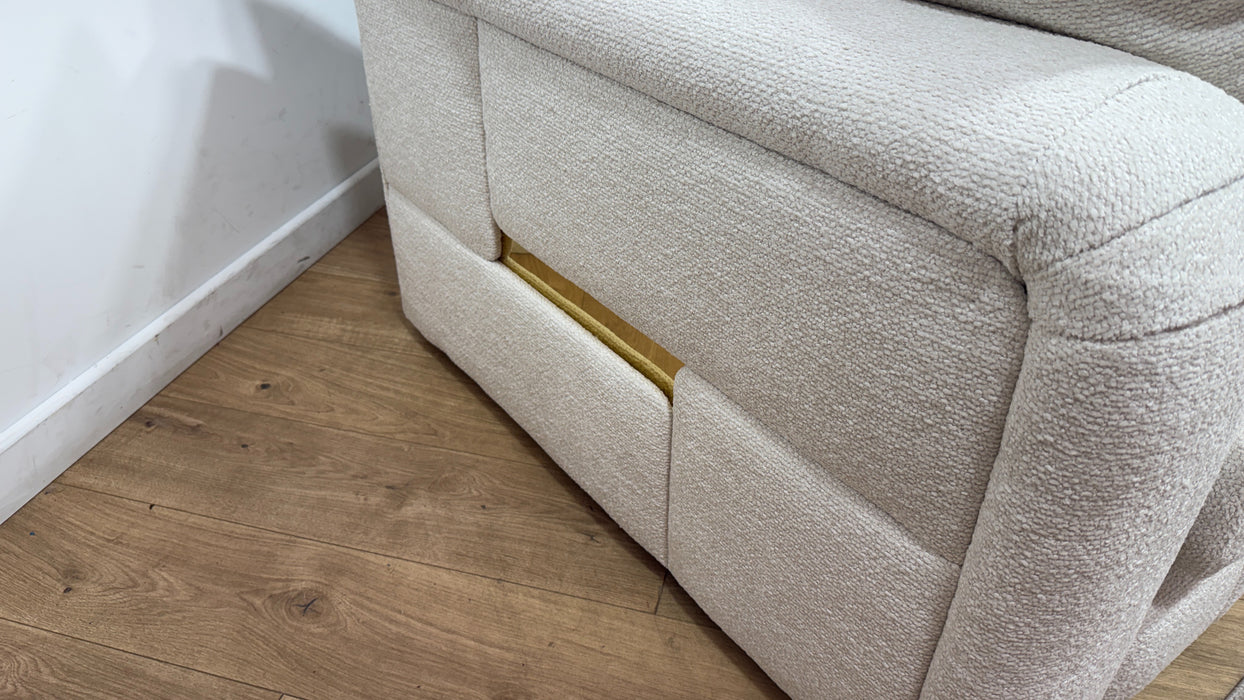 Sofology Westwood Fabric 2 Seater Gold Trim in Soft Boucle Ecru Mix