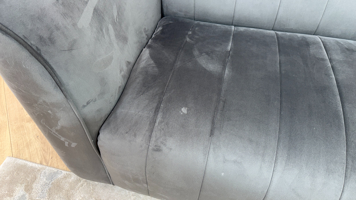 Sofology Fitzrovia Fabric 2 Seater in Matt Velvet Slate Mix Without Trim