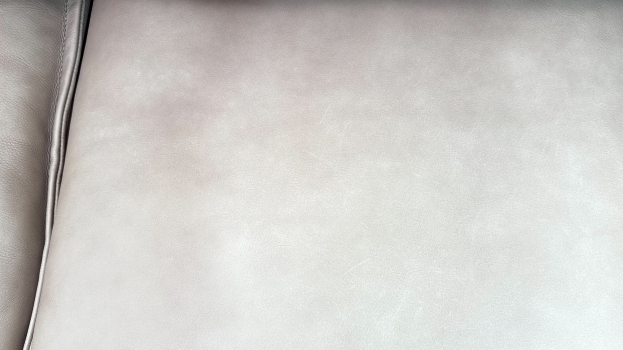 Sofology Embrace Leather 2 Seater Power Recliner/Headrest in Relaxed Soft Stone