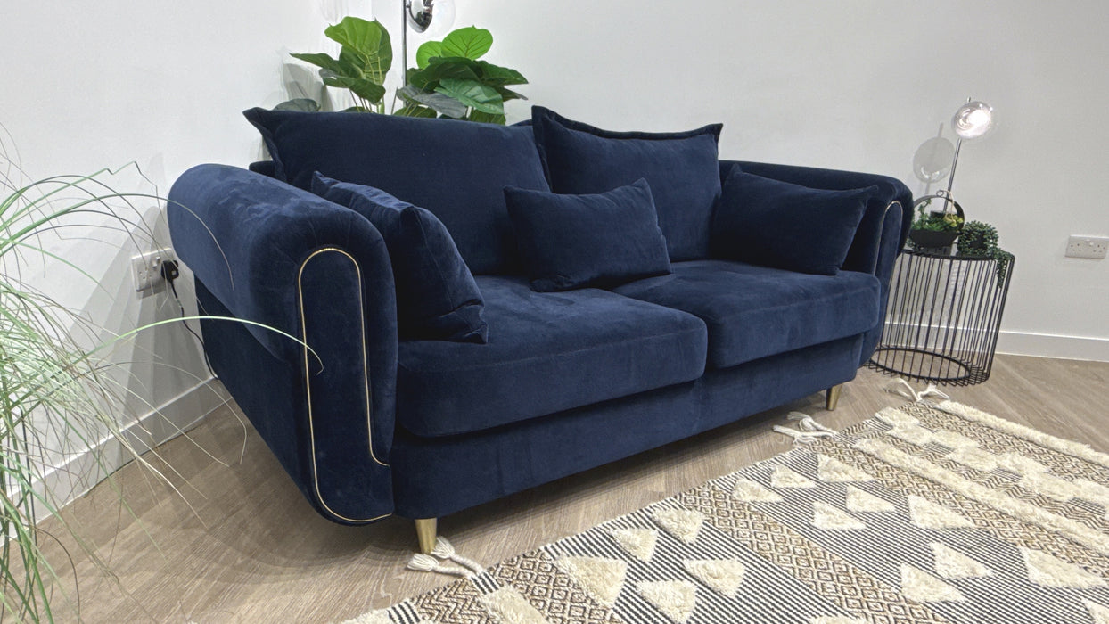 Sofology Chamonix Fabric 3 Seater in Chenille Navy