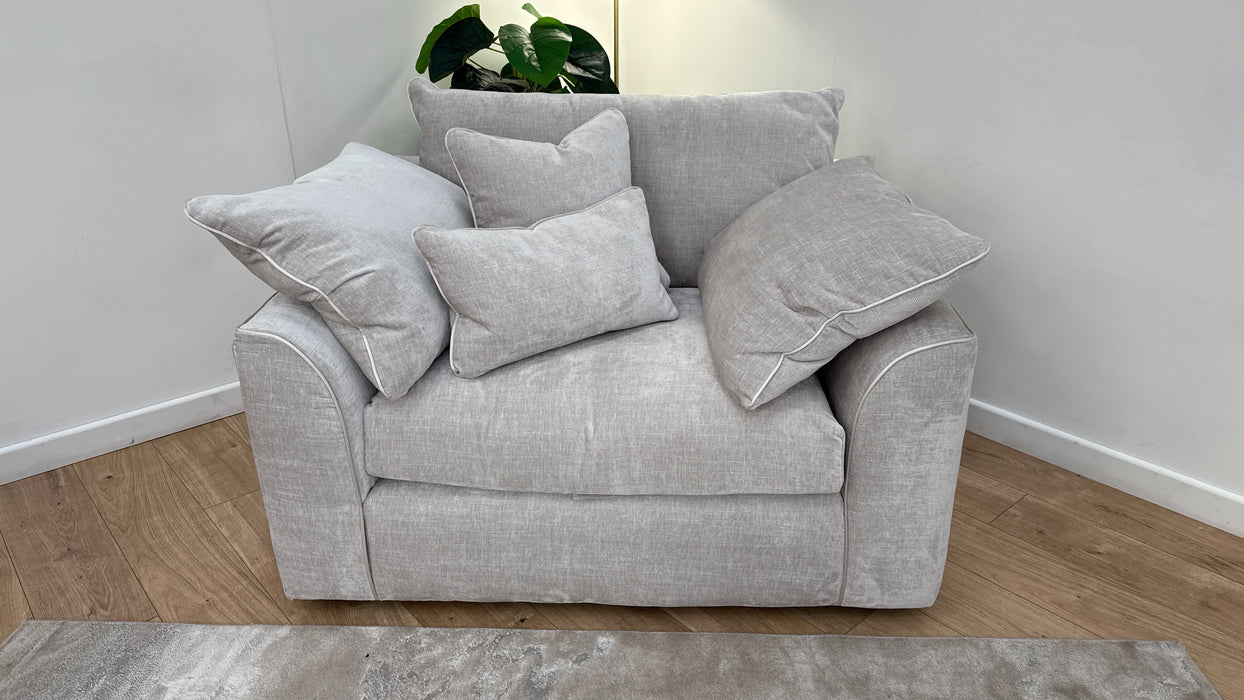 Sofology Georgio Fabric Loveseat Extra Flex Seats in Luxe Chenille Oyster