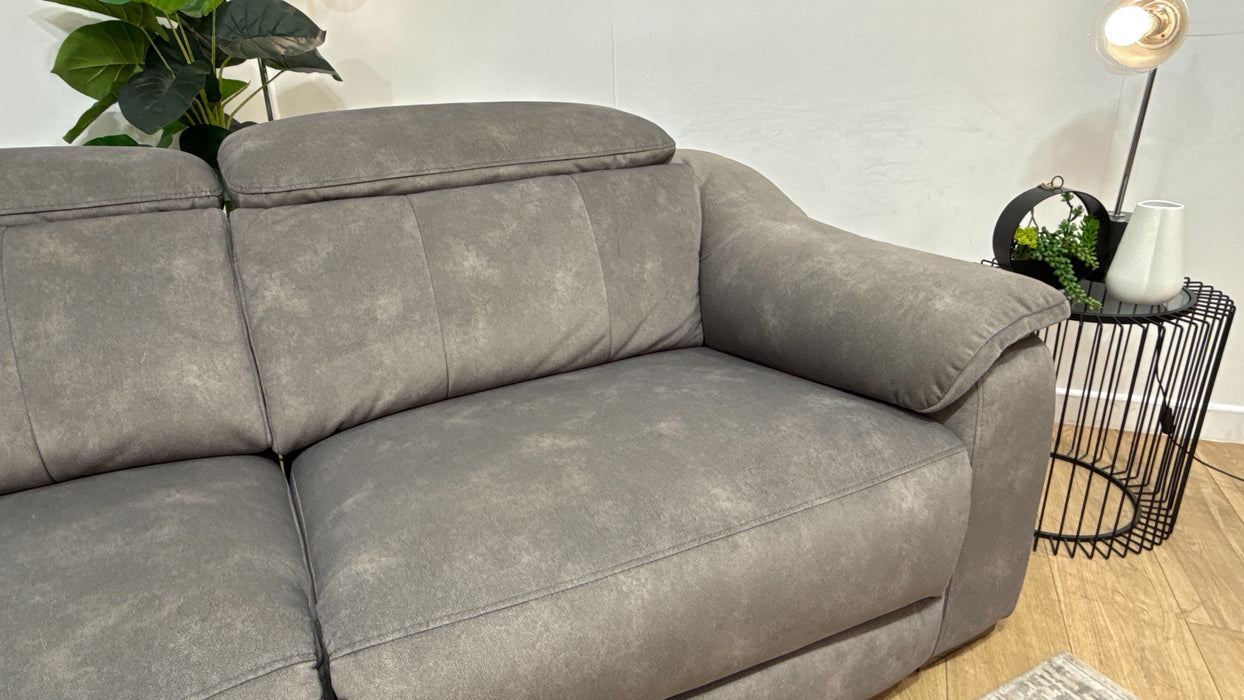 Sofology Carrera Fabric 2.5 Seater Power Recliner/Headrest in Lifestyle Flecked Mocha