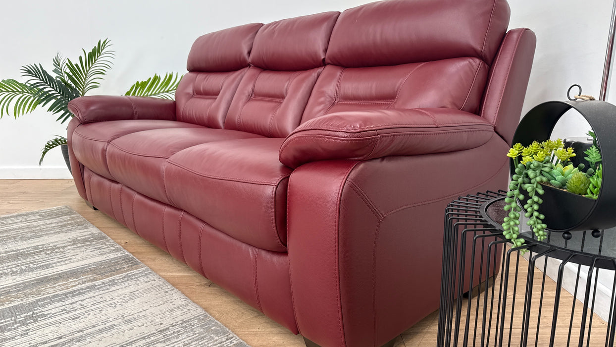 DFS The Foster 3 Seater Fabric Sofa in Ultimate Deep Red