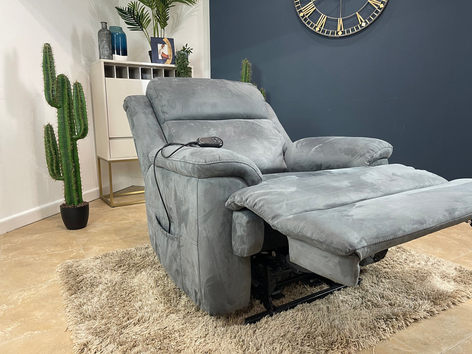 Gracie Fabric Rise and Tilt Power Recliner Chair - Lead Grey (WA2)