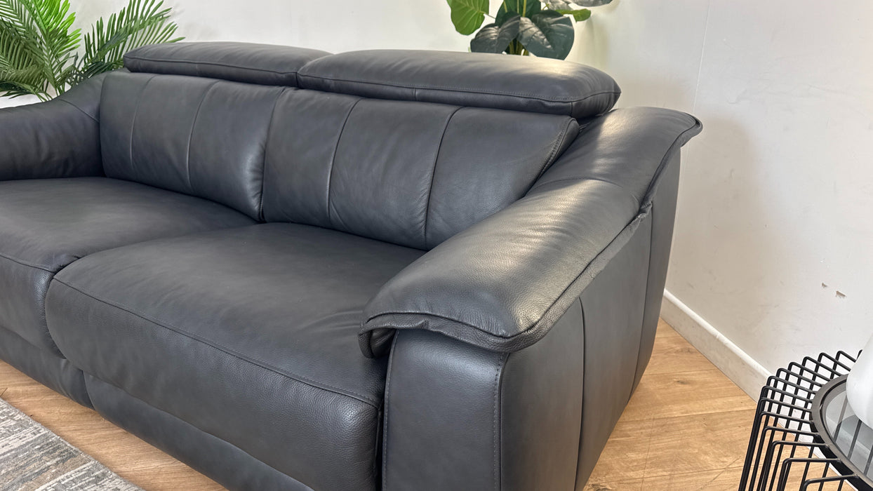 Sofology Carrera Leather 2.5 Seater in Trusty Embossed Navy