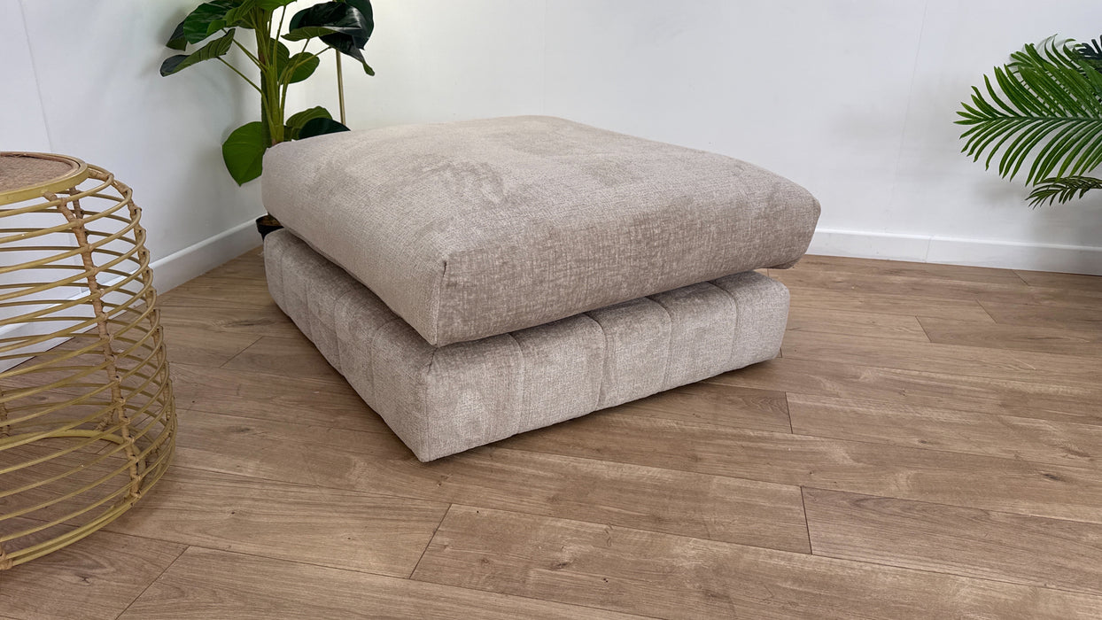 Sofology The Westwood Fabric Footstool in Teddy Chenille Natural