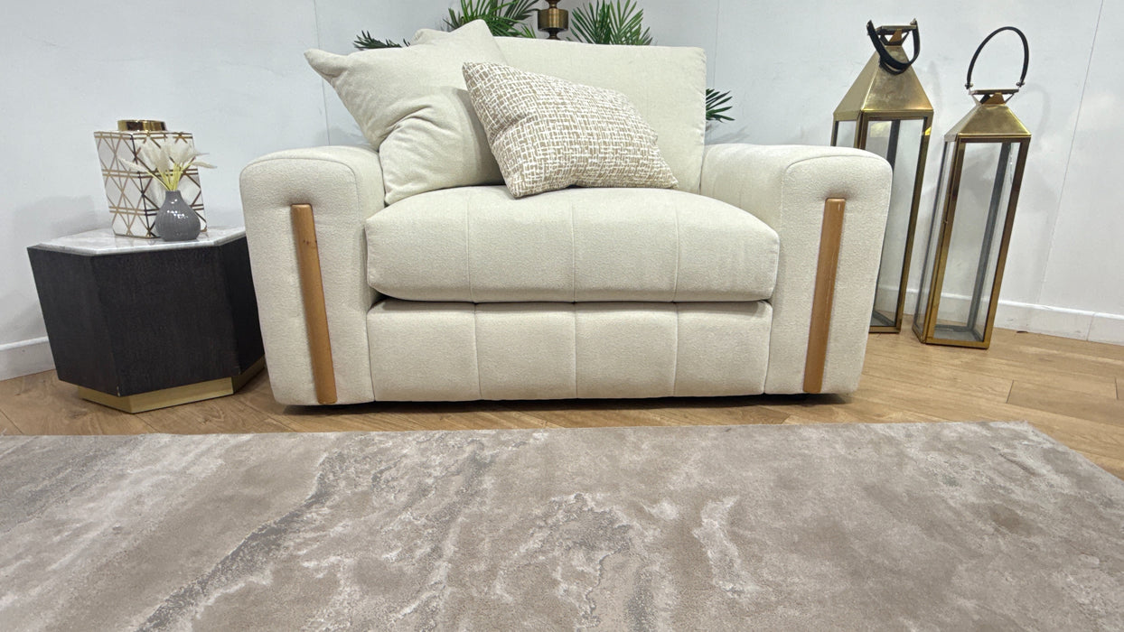 Sofology Soho Fabric Loveseat in Micro Boucle Natural