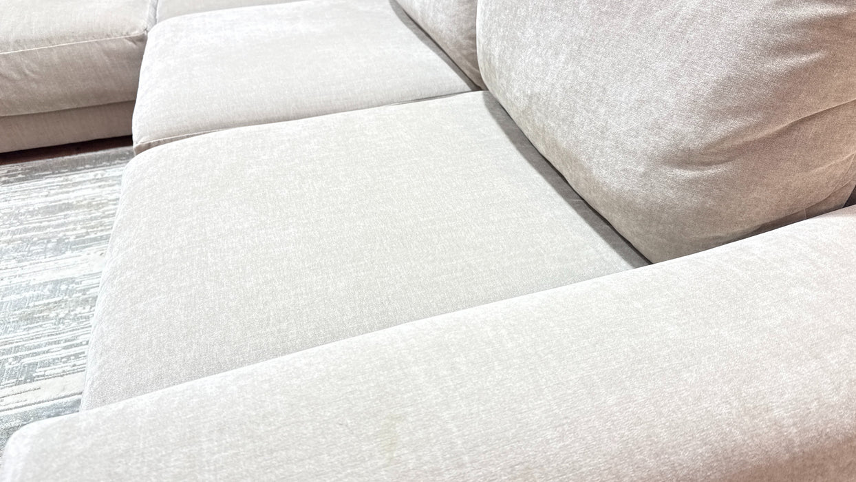 Sofology Amalfi Fabric Chaise 1 Corner 2 in Vintage Chenille Pebble