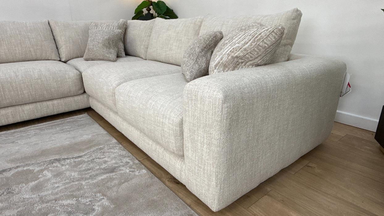 Sofology Amalfi Fabric Chaise 1 Corner 2 in Amalfi Micro Flecked Boucle Natural Mix