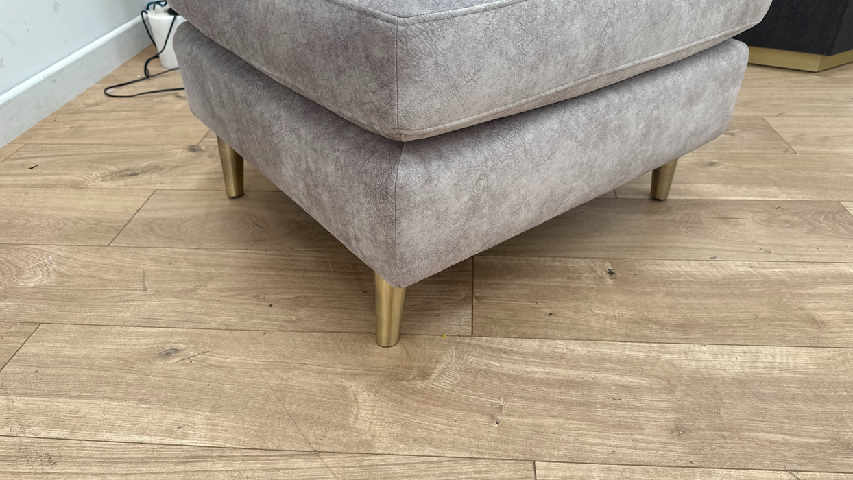 Sofology The Hackney Fabric Footstool in Lifestyle Dapple Stone All Over