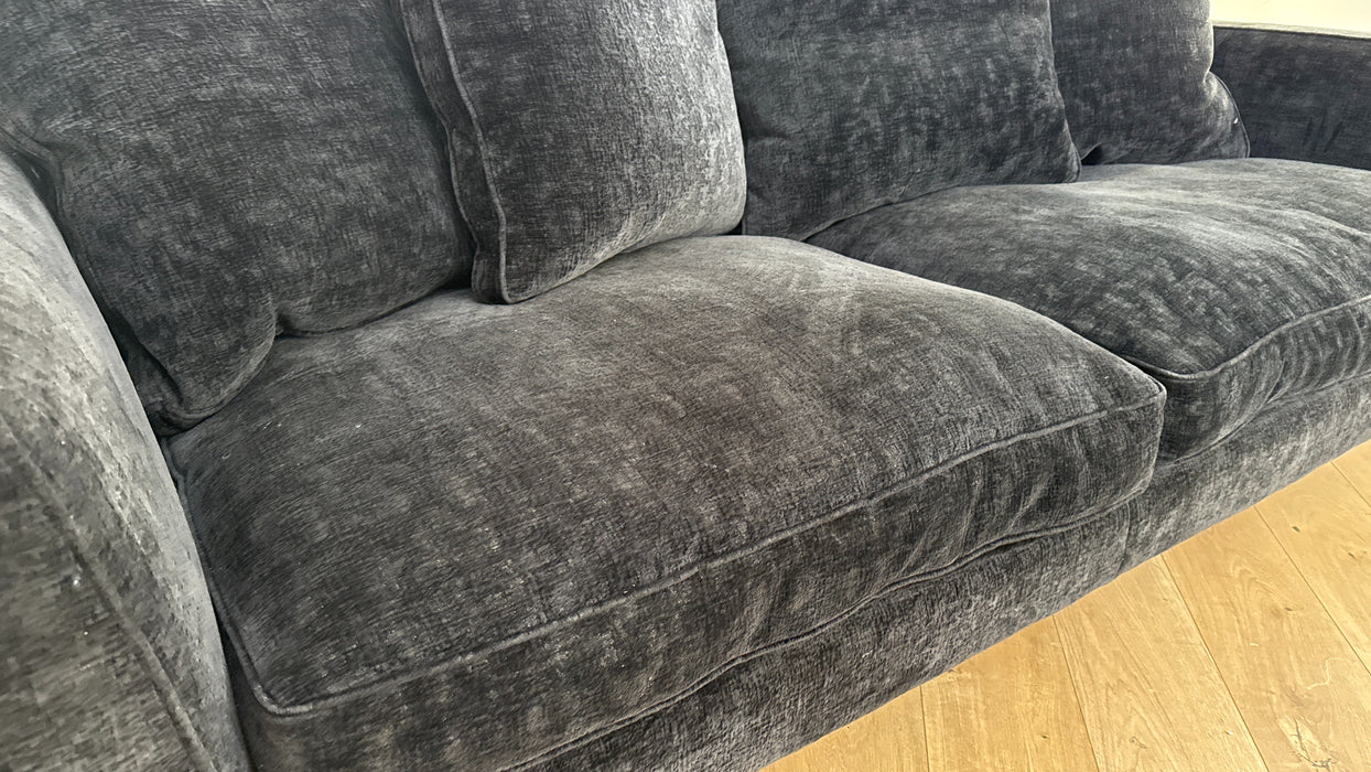 Sofology Rococo Fabric 4 Seater in Chunky Chenille Black Mix