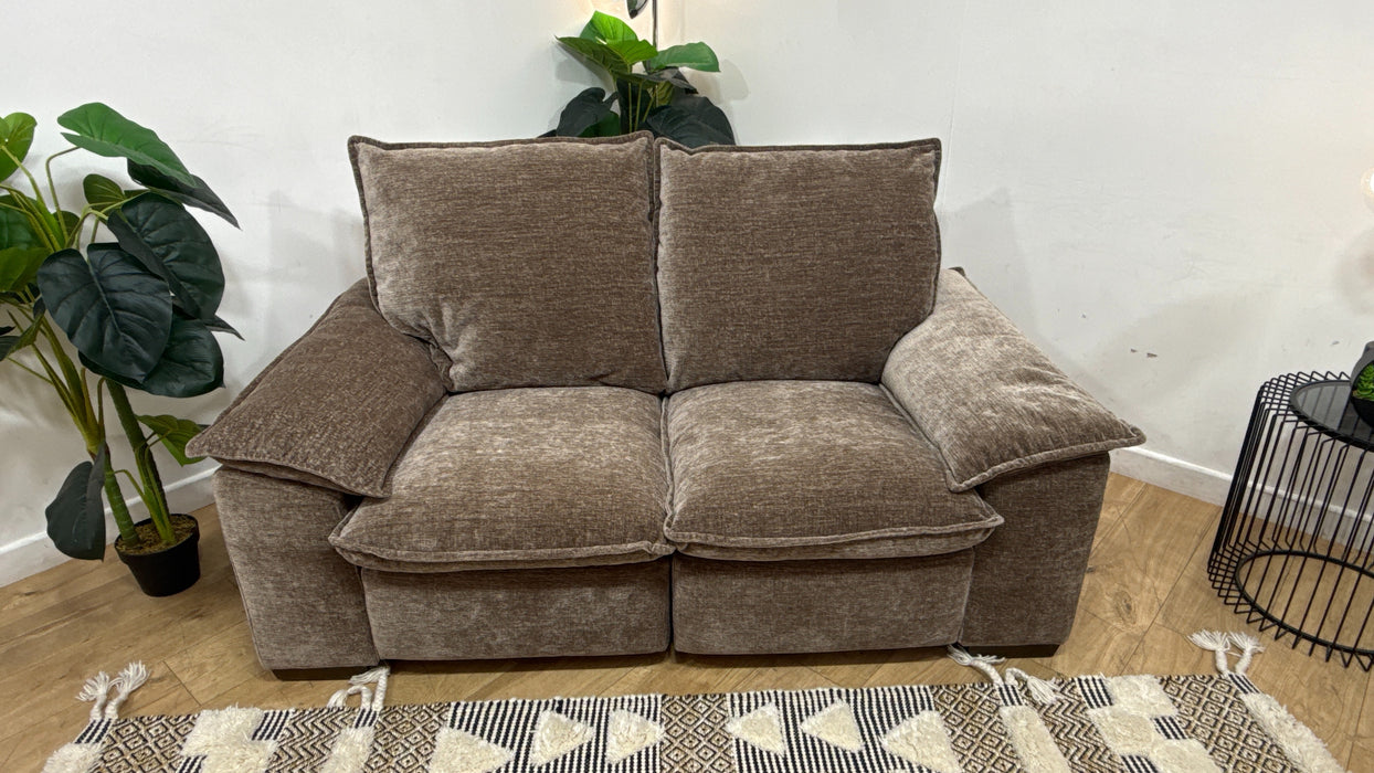 Sofology Embrace 2 Seater Power Recliner/Headrest in  Chenille BrownFab