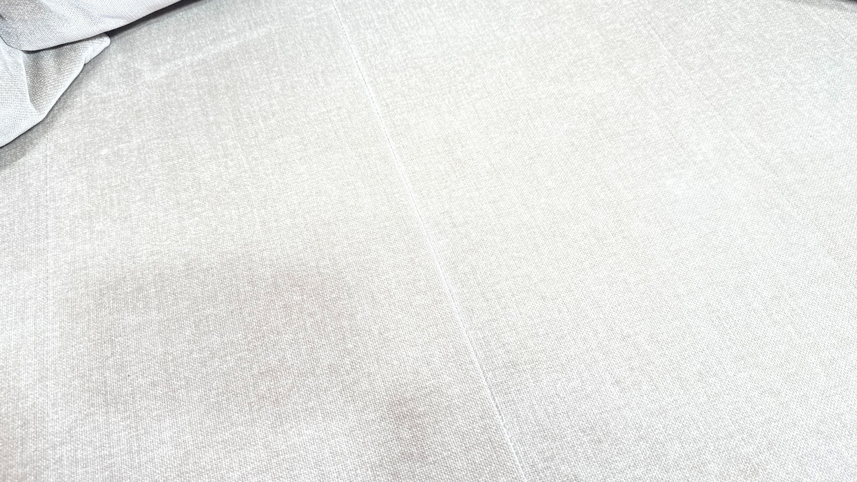 Sofology Oscar Fabric 2 Seater Gold Trim in Fine Textured Chenille Stone