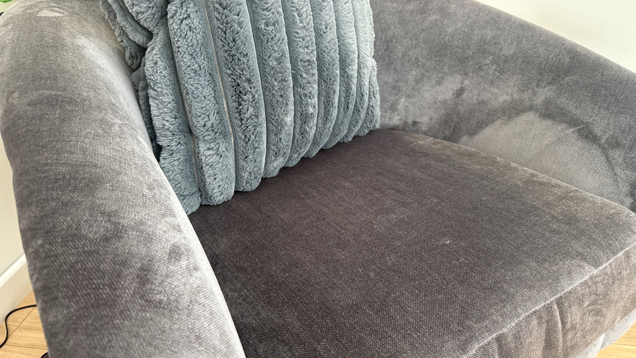 Sofology The Oscar Fabric Accent Chair in Fine Textured Chenille Grey