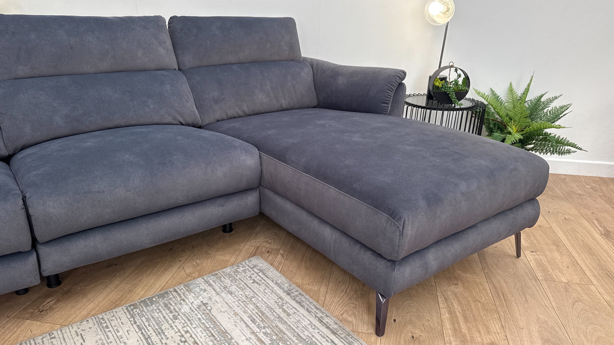 Sofology The Missouri 4 Seater Chaise Recliner Sofa in Lifestyle Flecked Fabric Charcoal