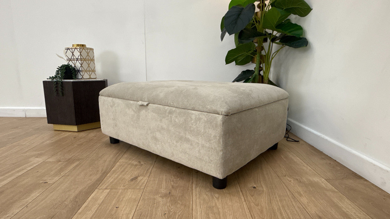 Sofology Ascot Fabric Storage Footstool in Soft Sherpa Stone
