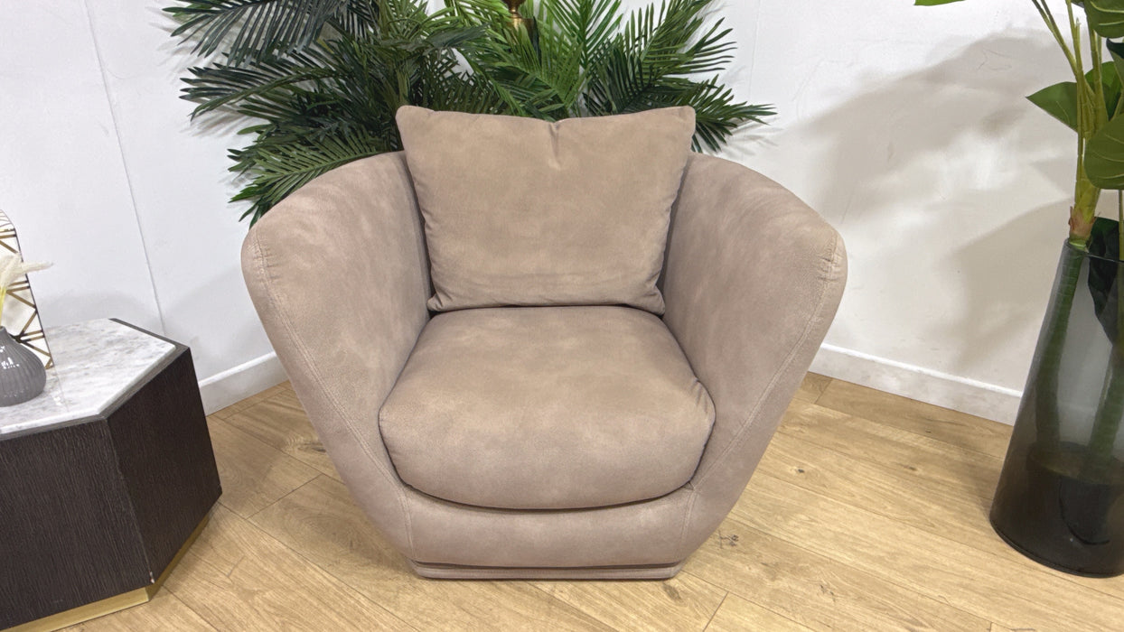 Sofology Serene Fabric Swivel Chair	in Lifestyle Mottled Latte