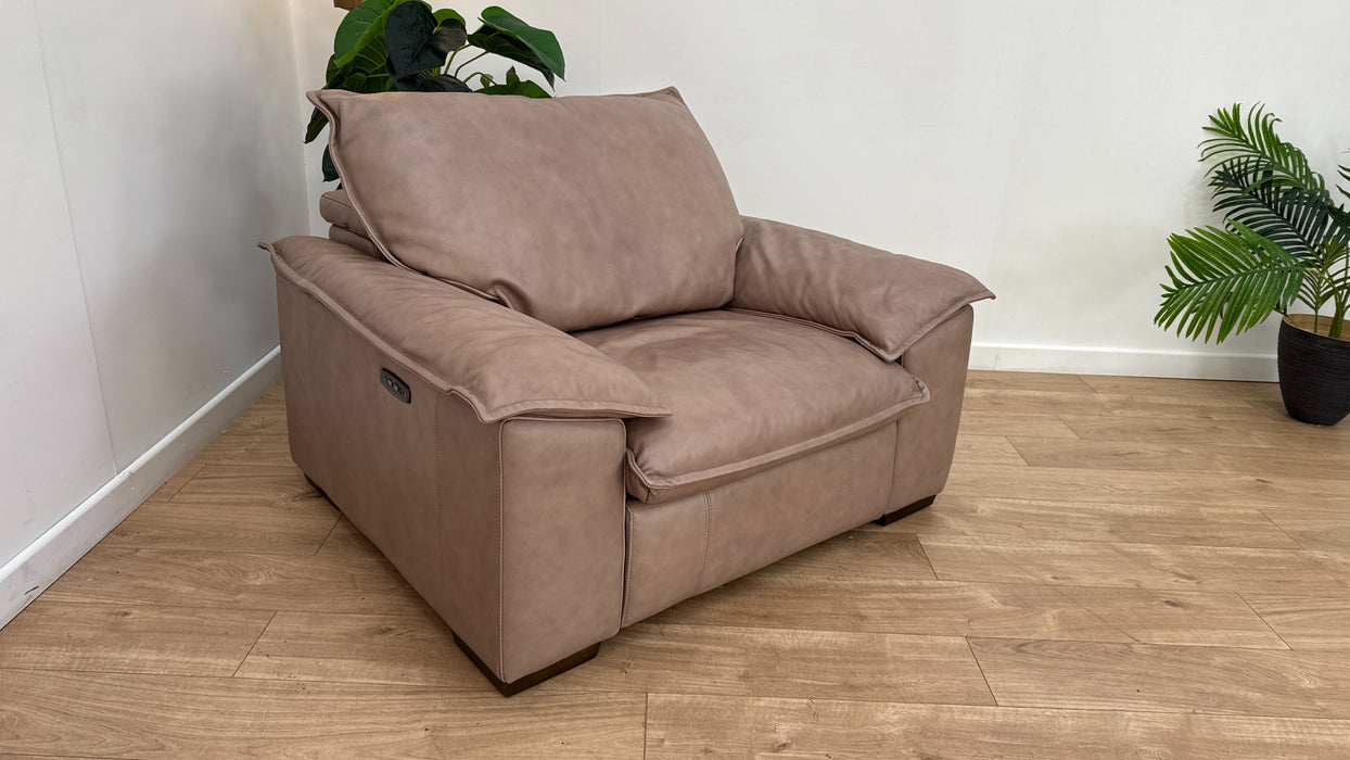 Sofology Embrace Recliner Loveseat Chair in Trusty Matt Leather Taupe