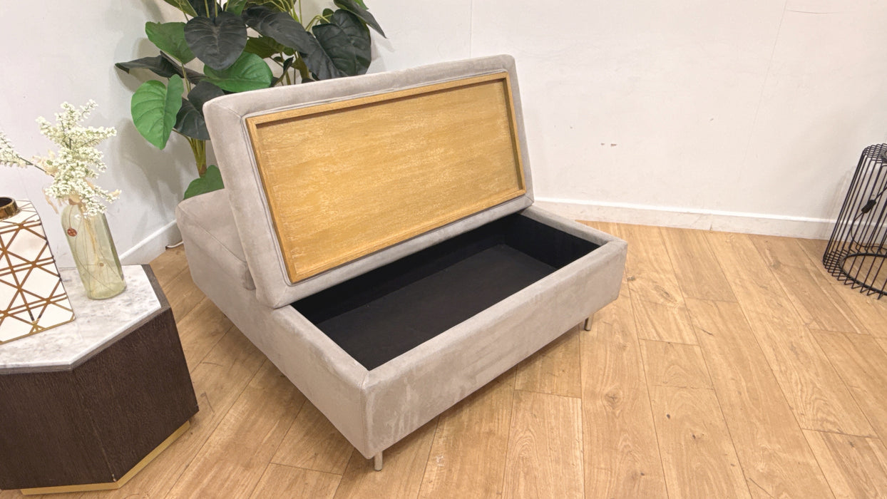 Sofology Illinois Fabric Designer Footstool in Toronto Grey