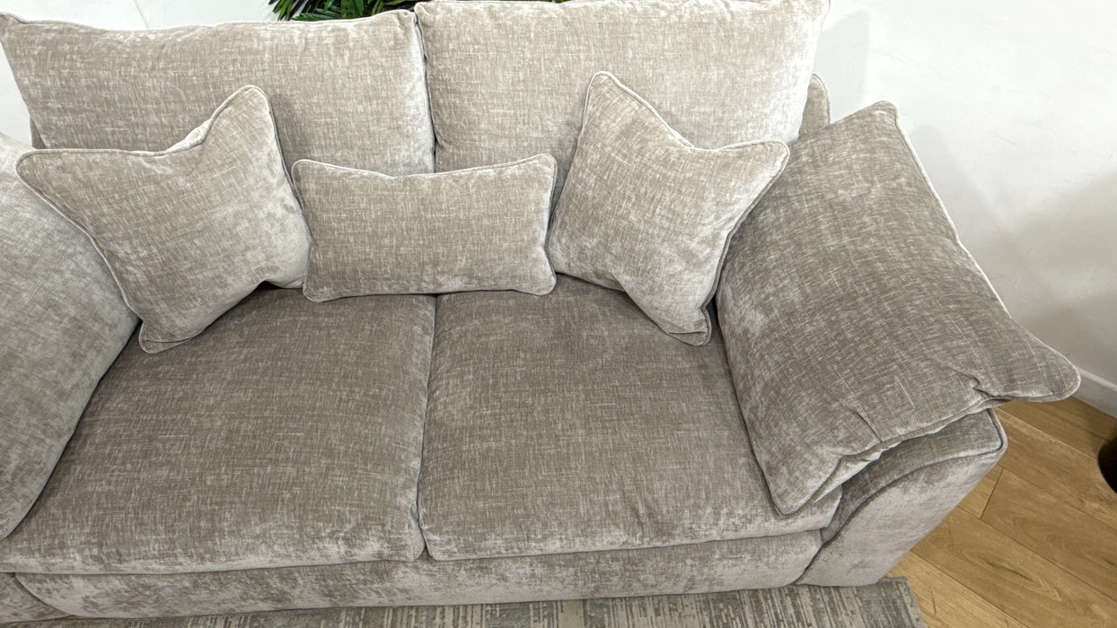 Sofology Georgio Fabric 3 Seater Feather Flex Seats in Luxe Chenille Stone Mix