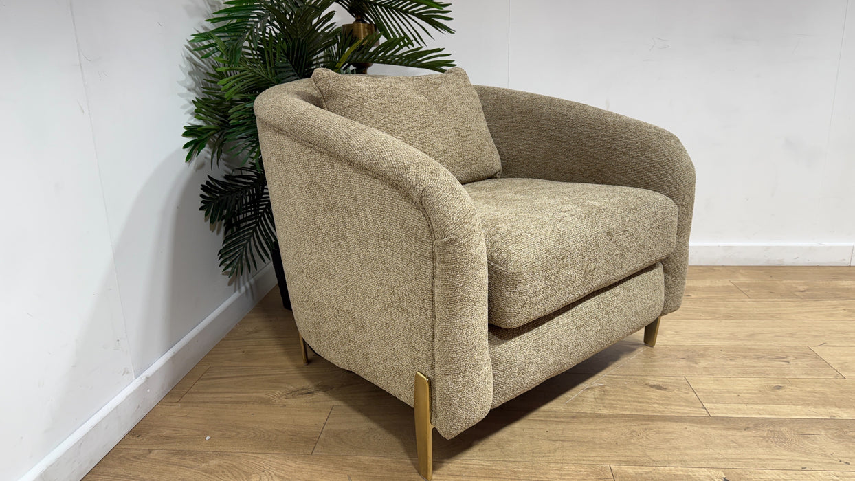 Sofology Westwood Fabric Accent Chair in Soft Boucle Caramel