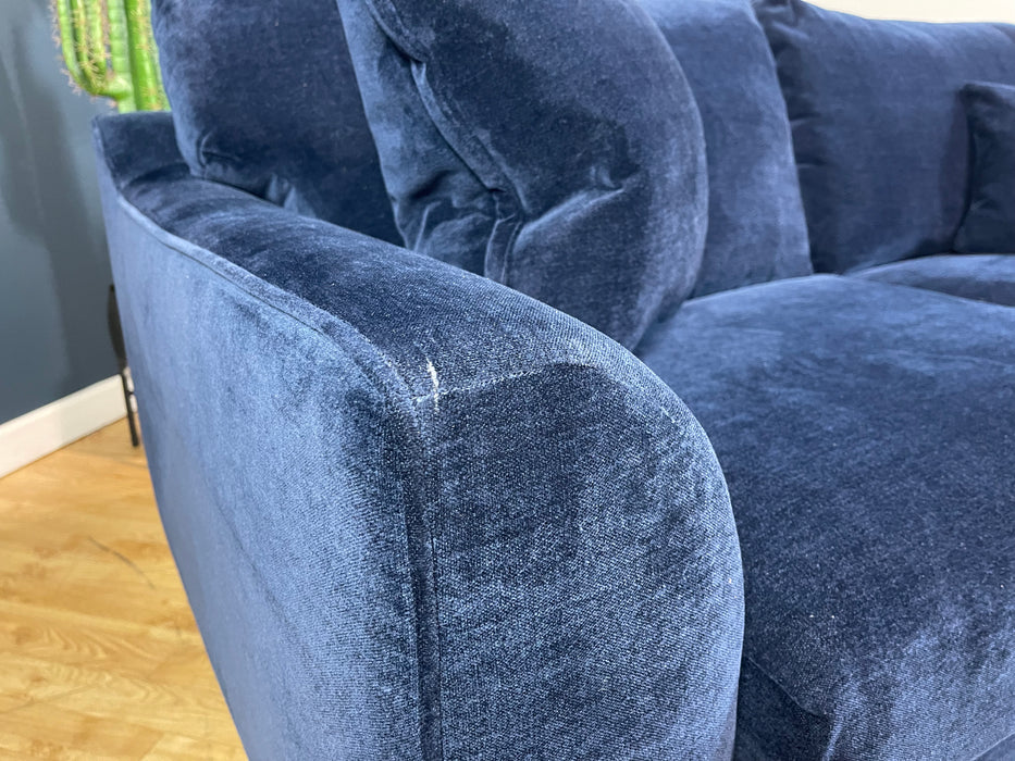 Mayfair 3 Seater Soft Chenille Navy All Over Fabric (WA2)